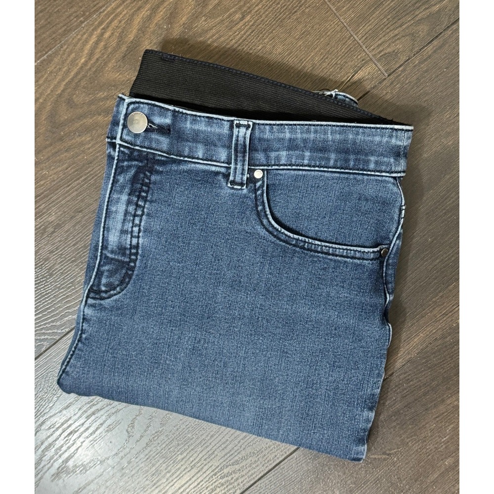 Chicos Fabulously Slimming Straight Leg Jeans Blue Medium Wash 1.5 Short 10